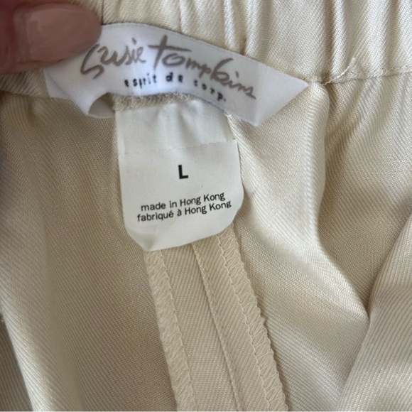 SUSIE TOMPKINS Vintage Cream Silk Pants Minimalist Clean Girl Timeless Large - Picture 11 of 14